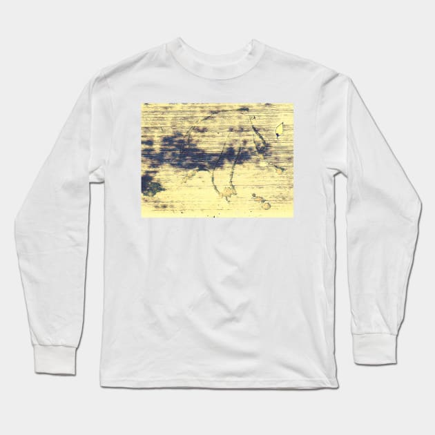 Yellow Splash Scribble and Leaf Long Sleeve T-Shirt by Tovers